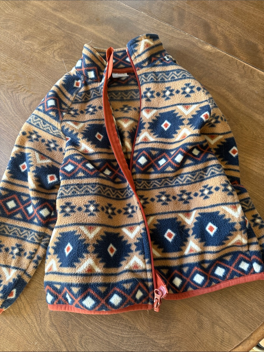 wonder nation Aztec Print Fleece Jacket - Navy, Tan, Rust